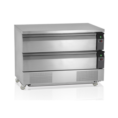 Interlevin Dual temp gastronorm counter, twin drawer