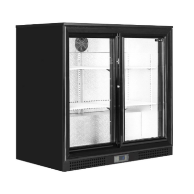 Black 2 door bottle cooler sliding doors