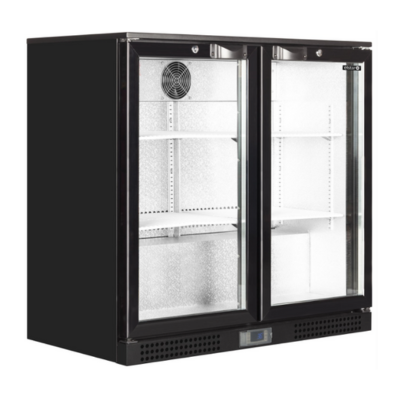 Tefcold Bottle Cooler Double Hinged Door, Black